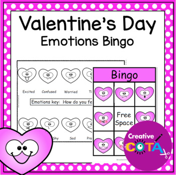 Preview of Valentine's Day Bingo Game for Social Emotional Learning Skills Activity