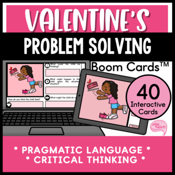 Preview of Valentine's Day Social Skills and Problem Solving Speech Therapy Boom Cards™