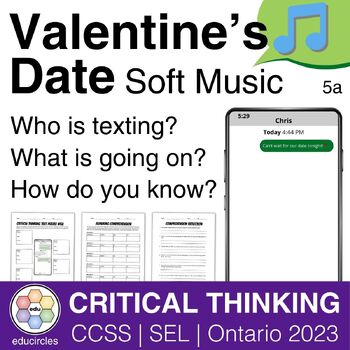Preview of Valentine's Day Soft Music | Critical Thinking Text Puzzle 5A | Digital Literacy
