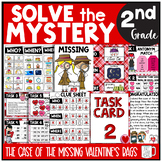 Valentine's Day Solve the Mystery Math & ELA Task Card Act