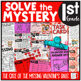 Valentine's Day Solve the Mystery Math & ELA Task Card Activity