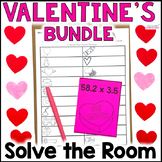Valentine's Day Solve the Room Math Activities - Scoot - M