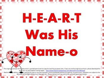 Preview of Valentine's Day Song And Posters H-E-A-R-T Was His Name-O