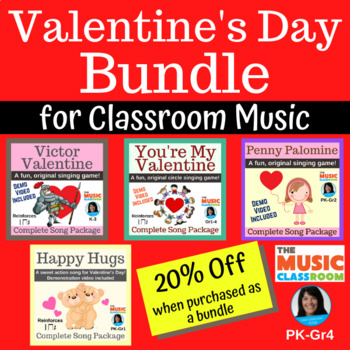 Preview of Valentine's Day Song and Activity Bundle | mp3s, PDFs, SMART files, videos
