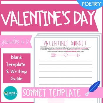 Preview of Valentine's Day Sonnet Template