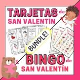 Valentine's Day Spanish Bingo & Cards BUNDLE  Lotería y Ta