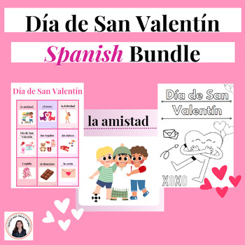 Preview of Valentine's Day Spanish Bundle: Bingo Game, Coloring Pages and Posters