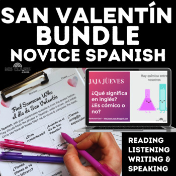 Preview of Spanish Valentines Day Activities BUNDLE día de san valentín Spanish Worksheets
