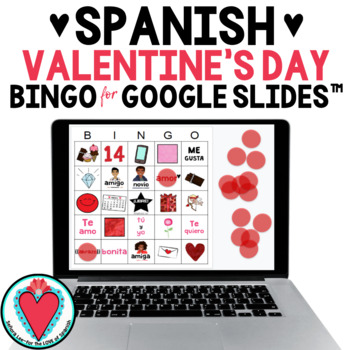 Preview of Spanish Valentine's Day Vocabulary Bingo Game San Valentin Digital Activity 