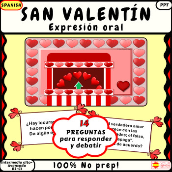 Preview of Valentine´s Day Spanish conversation Noprep game Día de San Valentín actividad