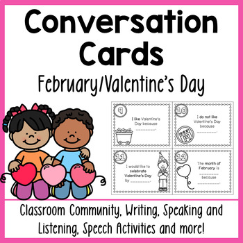 Preview of Valentine's Day Speaking and Listening Activities Task Cards