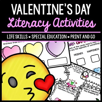 Preview of Valentine's Day - Literacy - Special Education - Reading - Writing - No Prep