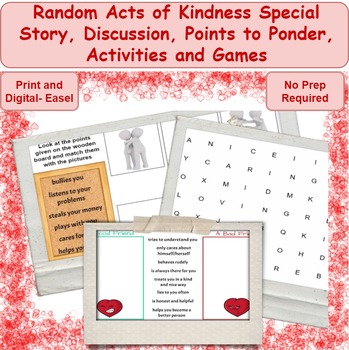 Preview of End of Year Activities: Kindness & Friendship- Activities+ 5 Games (PDF & Easel)