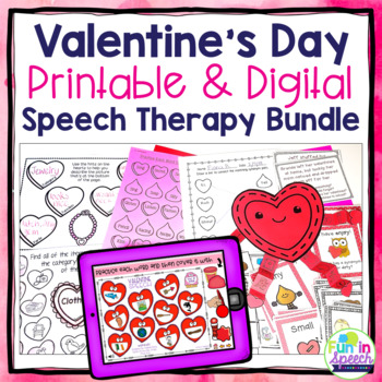 Preview of Valentine's Day Speech Therapy Activities
