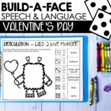 Valentine's Day Speech Therapy Activities - BUILD-A-FACE: 