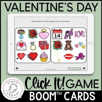 Preview of Valentine's Day Speech Therapy Game for Articulation & Language BOOM™ CARDS