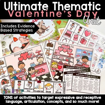 Preview of Valentine's Day Speech Therapy: Ultimate Thematic Unit for Themed Therapy