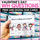 Valentine's Day Speech Therapy WH Questions Task Cards - P