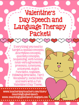 Preview of Valentine's Day Speech and Language Packet!
