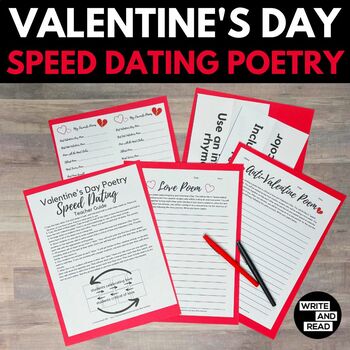 Preview of Valentine's Day Speed Dating Poetry - Valentine's Day Poetry Writing Activity