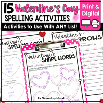 Preview of Valentine's Day Word Work Centers & Spelling Activities for Any List of Words