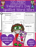 Valentine's Day Spelling Word Work ~Easy PREP~