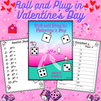 Preview of Valentine's Day Square Numbers Activity | 5th and 6th Grade Math Game