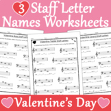 Valentine's Day Staff Letter Names Worksheets - Lines and 
