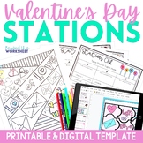 Valentine's Day Math Stations | Math Centers Template