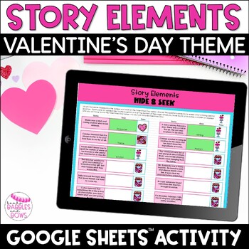 Preview of Valentine's Day Story Elements Activity Digital