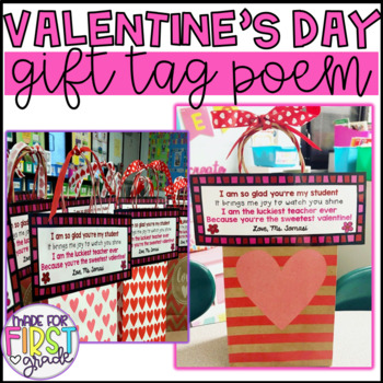 Preview of Valentine's Day Student Gift Tag Poem 