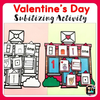 Preview of Valentine's Day Subitizing Math Activity | Counting 1-10 Math Center 