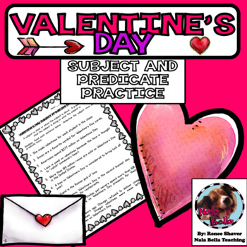 Preview of Valentine's Day Subject Predicate Practice