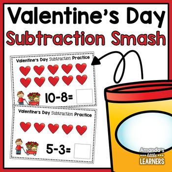 Preview of Valentine's Day Subtraction Game - Playdough Smash
