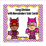 Long Division Task Cards with Valentine's Day Superheroes 