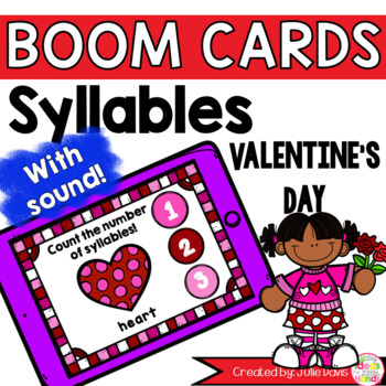 Preview of Valentine's Day Syllable Counting Digital Game Boom Cards