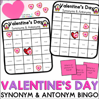 Preview of Valentine's Day BINGO Game for Synonyms & Antonyms Review
