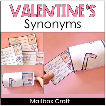 Preview of Valentine's Day Synonyms Craft Mailbox Activity 3rd, 4th, 5th Grade