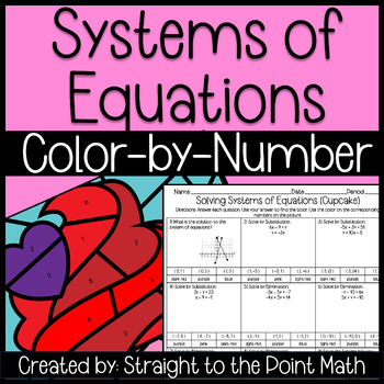 Preview of Systems of Equations | Algebra 1 | Valentine's Day | Color by Number Activity