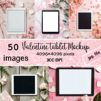 Preview of Valentine's Day Tablet, Ipad Mockup Photos Digital Resources for TpT Sellers