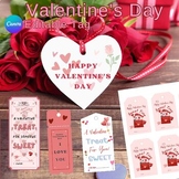 Valentine's Day Tag,Gift Label, Kids School  Printable Edi