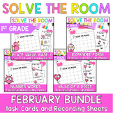 Valentine's Day Task Card Bundle | 4 First Grade Math Cent