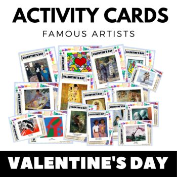 Preview of Valentine's Day - Task Cards and Art Activities - ART BOPS - Art & Writing Tasks