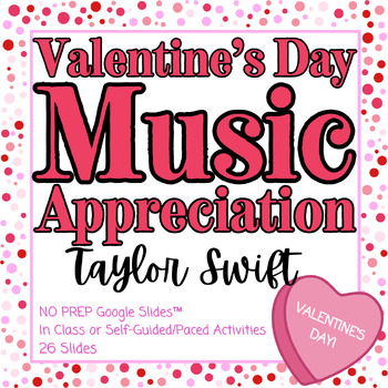 Preview of Valentine's Day Taylor Swift Music Deep Dive Interactive Google Slides™ No Prep)
