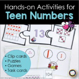 Valentine's Day Teen Numbers Math Center Activities