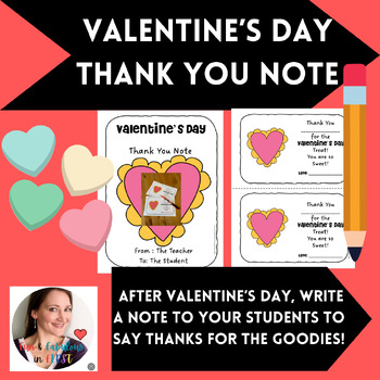 Valentine's Day Thank You Note From the Teacher by Fun and Fabulous in ...