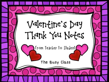 Preview of Valentine's Day Thank You Notes FREEBIE