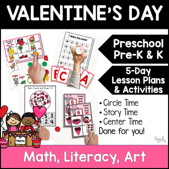 Preview of Valentine's Day Theme Activities for Preschool & Pre-K - Lesson Plans