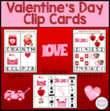 Valentine's Day Clip Cards - Letters, Numbers & Shadows