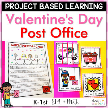 Preview of Valentine's Day Theme Literacy and Math PBL Activities